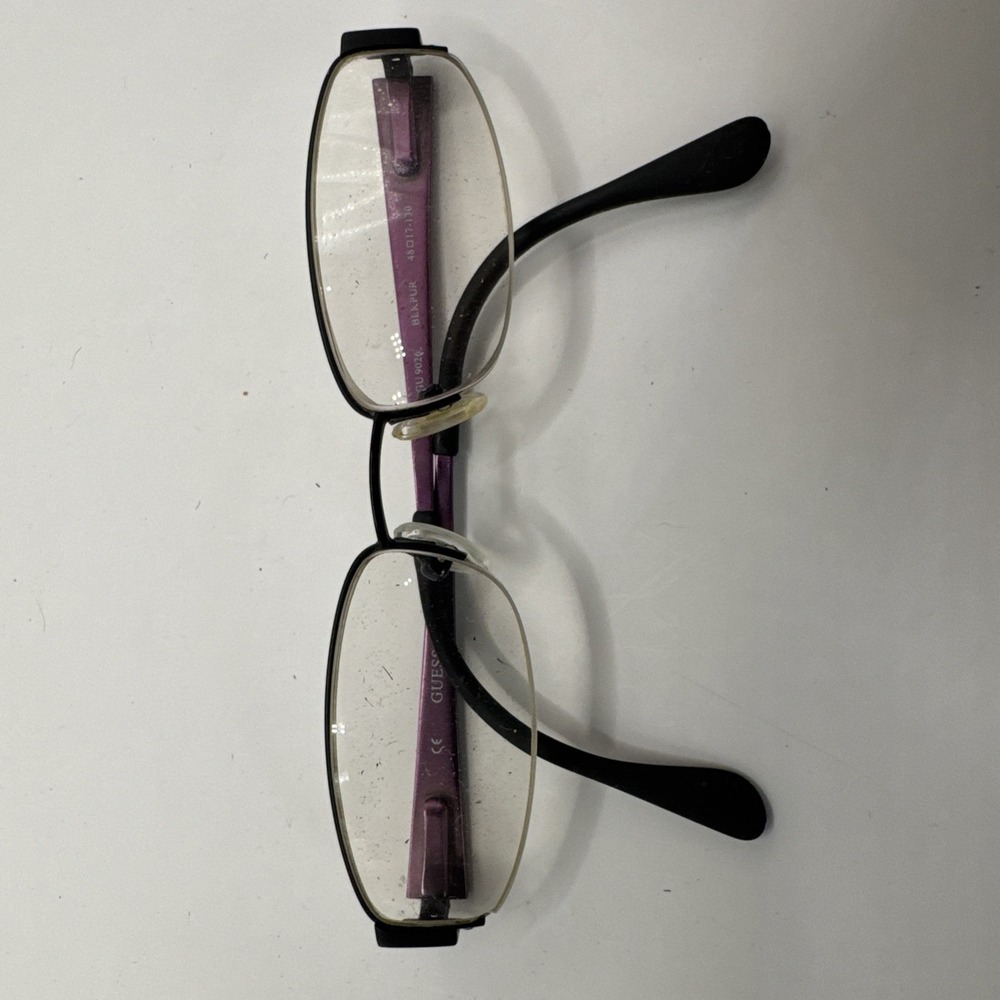 Guess Eyeglass Frames  GU 9026 BLKPUR 48 17 130 Black Purple Half Rim